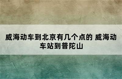 威海动车到北京有几个点的 威海动车站到普陀山